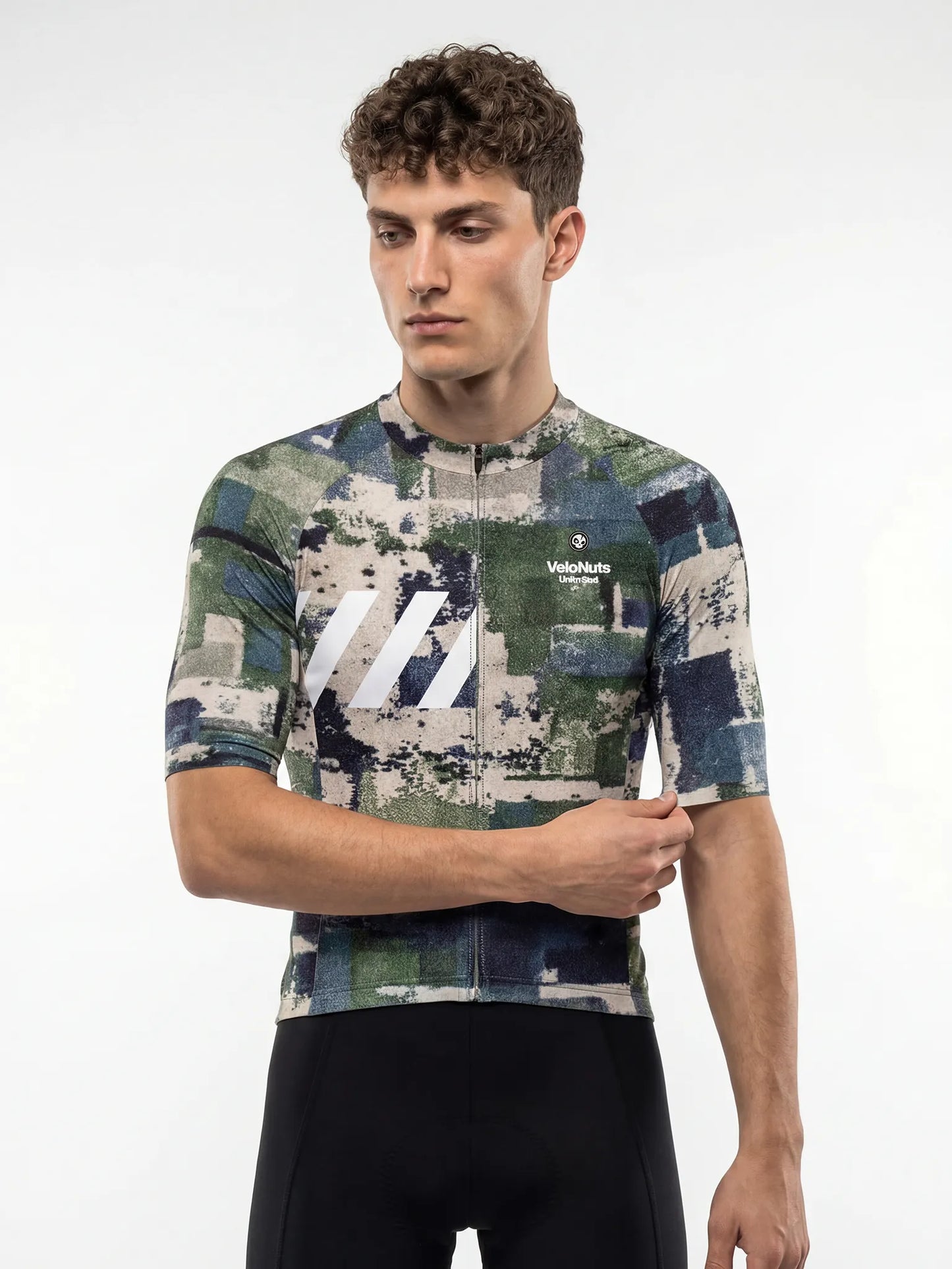 Men's Cycling Jersey-Moss Stone Blocks