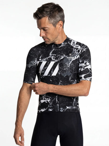 Men's Cycling Jersey-Noir Marble