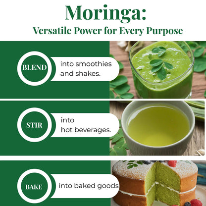 Akshit Moringa (Oleifera) Tea Leaves – Herbal Tea, 100% Natural Moringa Leaves, Boosts Energy & Immunity - 2.6 oz