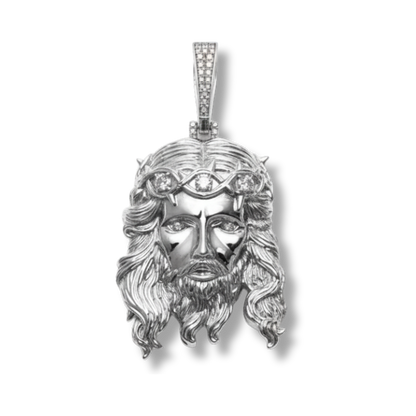 Moissanite Jesus Piece Head Pendant Moissanite Solid 925 Sterling Silver