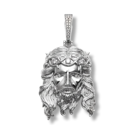 Moissanite Jesus Piece Head Pendant Moissanite Solid 925 Sterling Silver