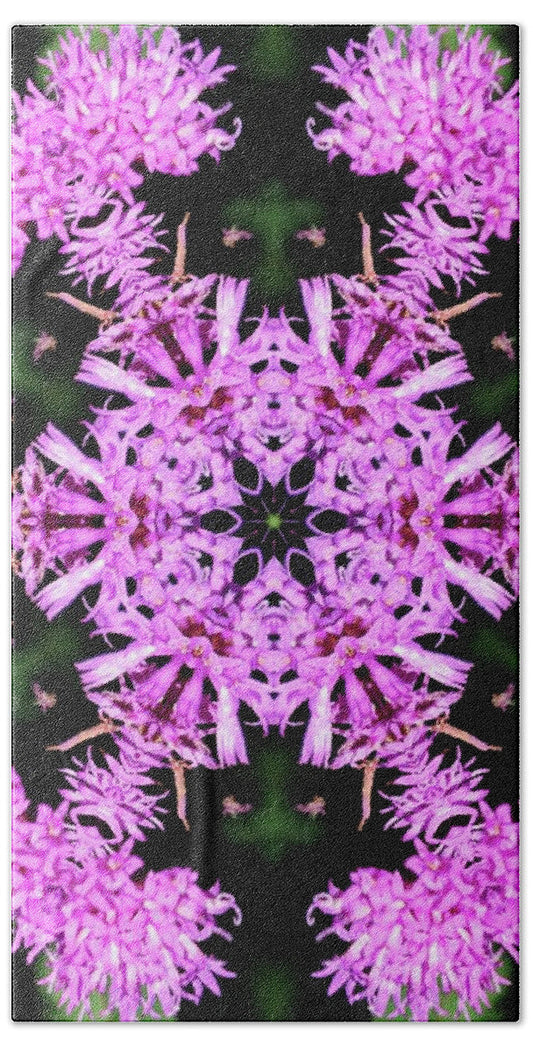 Vibrant Symmetrical Blossoms Beach Towel