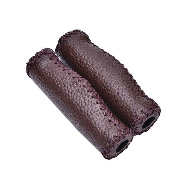 Vintage Retro Riding Road Mountain Bike Bicycle Handlebar Grip Artificial Leather Cycling Grip Health Gear Bicycle Handlebar Grips Bike Handle Cover Grips Artificial Leather Bicycle Handle Covers For Sports Riding