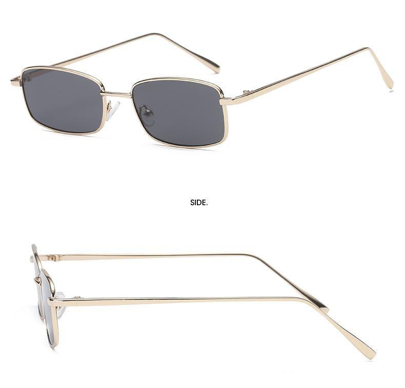 Vintage Slender Square Sunglasses Classic Small Frame New Square Shape  Sunglasses For Men In High-quality Metal Frame Sunglasses For Men New Vintage Sunglasses