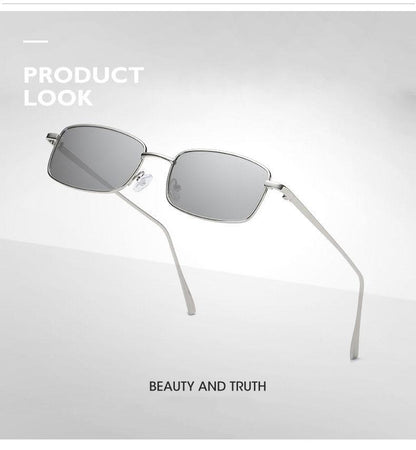 Vintage Slender Square Sunglasses Classic Small Frame New Square Shape  Sunglasses For Men In High-quality Metal Frame Sunglasses For Men New Vintage Sunglasses