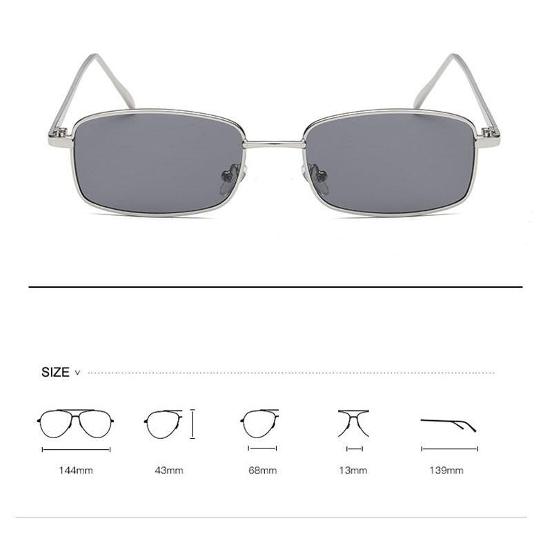 Vintage Slender Square Sunglasses Classic Small Frame New Square Shape  Sunglasses For Men In High-quality Metal Frame Sunglasses For Men New Vintage Sunglasses