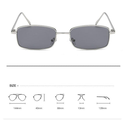 Vintage Slender Square Sunglasses Classic Small Frame New Square Shape  Sunglasses For Men In High-quality Metal Frame Sunglasses For Men New Vintage Sunglasses