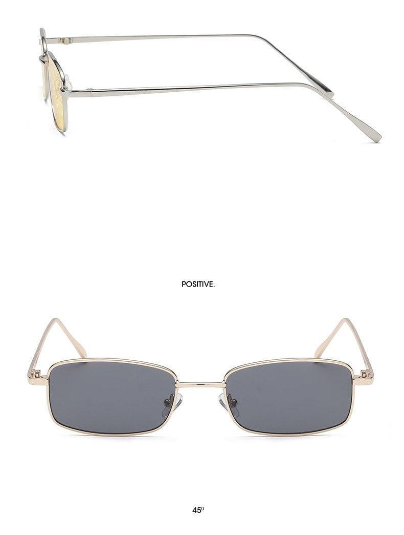 Vintage Slender Square Sunglasses Classic Small Frame New Square Shape  Sunglasses For Men In High-quality Metal Frame Sunglasses For Men New Vintage Sunglasses