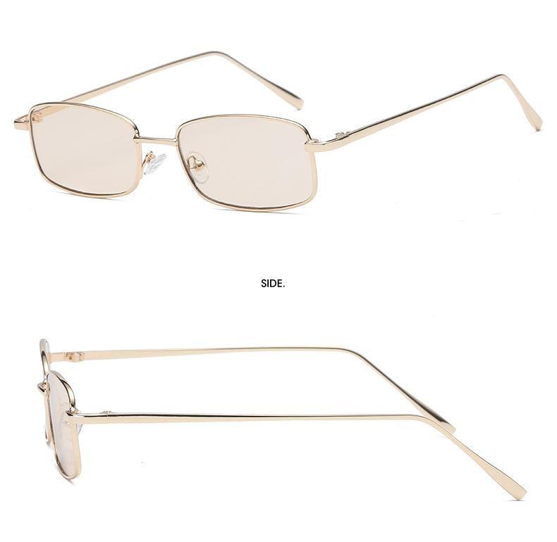 Vintage Slender Square Sunglasses Classic Small Frame New Square Shape  Sunglasses For Men In High-quality Metal Frame Sunglasses For Men New Vintage Sunglasses