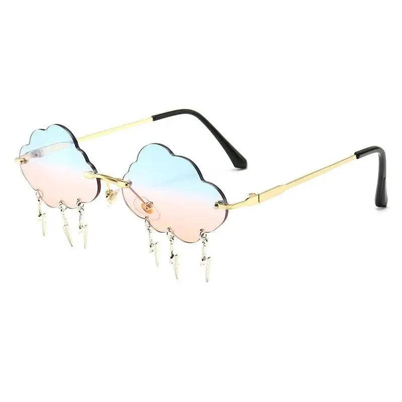 Vintage Women Rimless Sunglasses Retro Style Glasses For Summer Cloud Shaped Style Excellent Gift For Girls