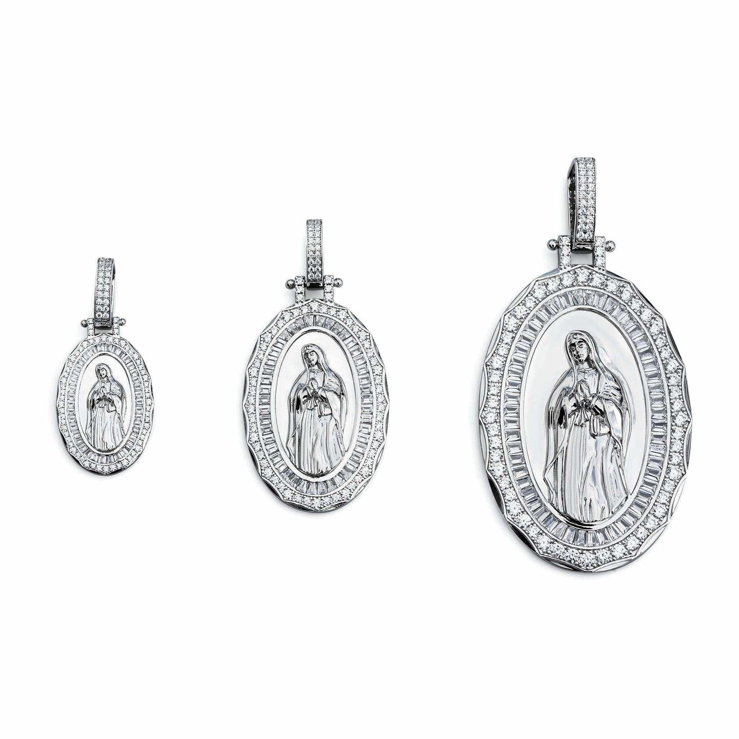Virgin Mary Pendant 925 Sterling Silver