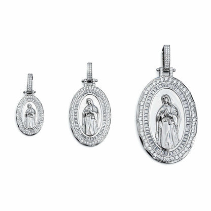 Virgin Mary Amulet Pendant 925 Sterling Silver