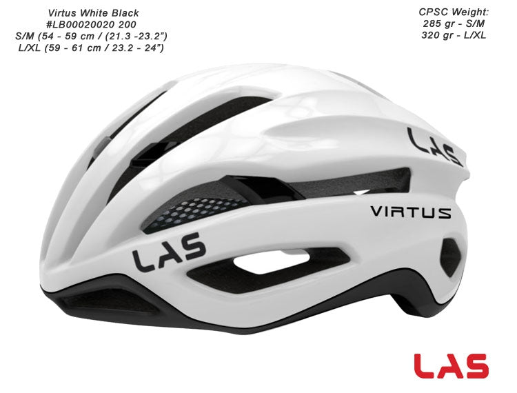 LAS Virtus Cycling Helmet - White/Black