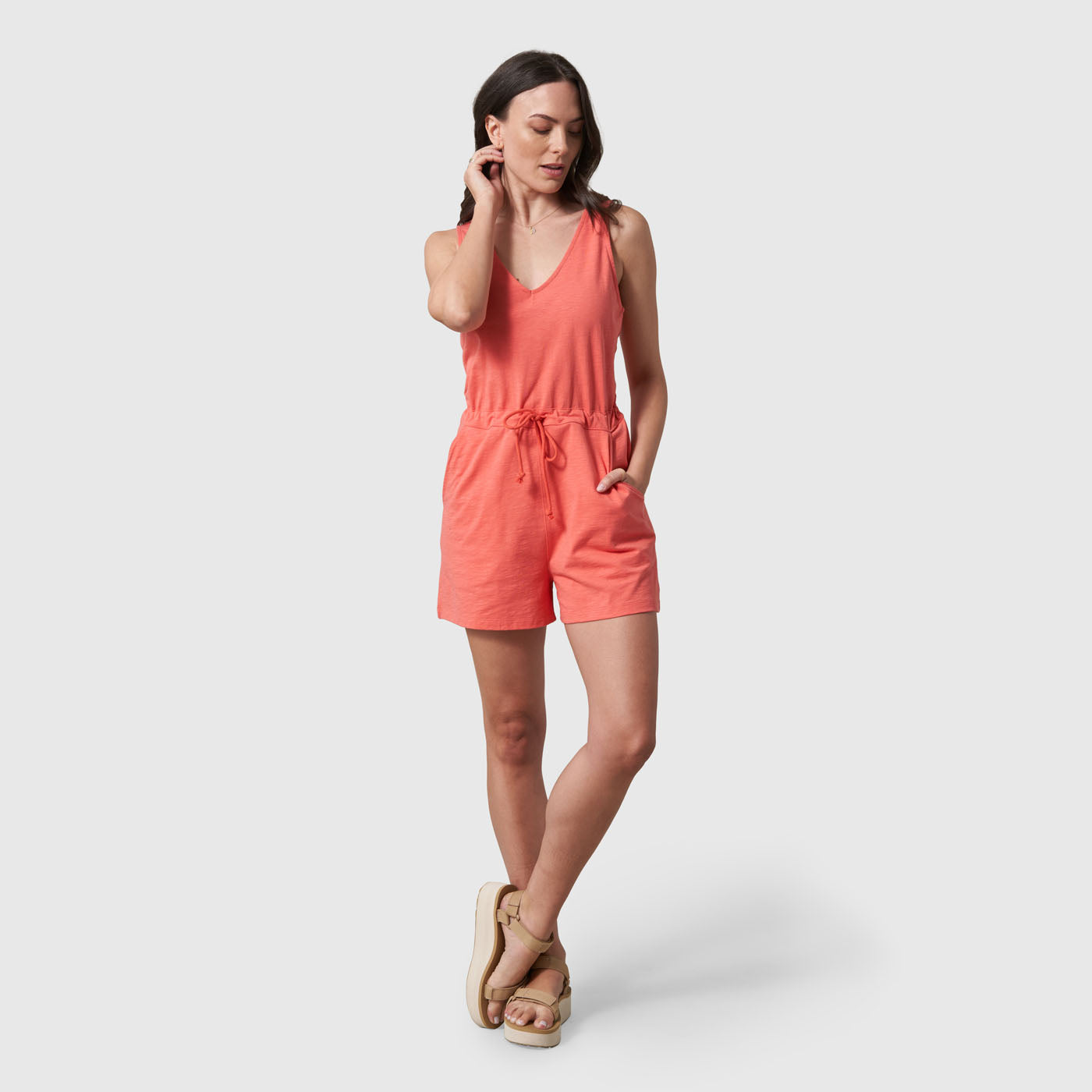 Organic V-Neck Romper