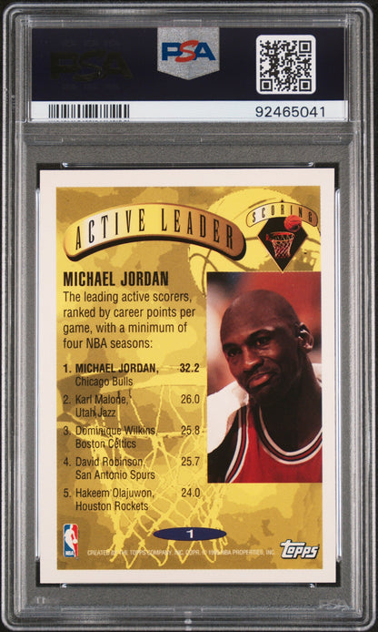 Graded 1995 Topps Michael Jordan #1 Basketball Card PSA 9 Mint
