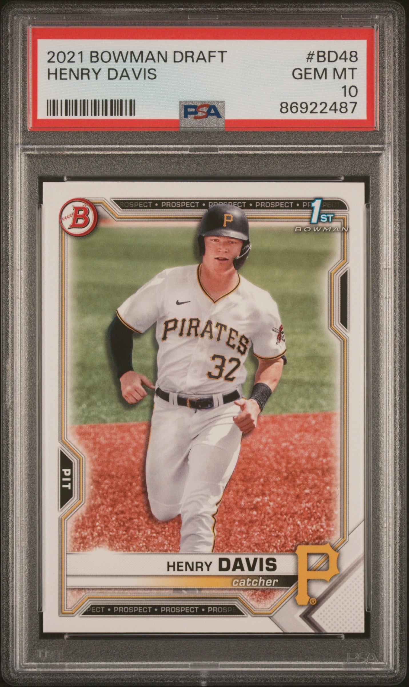 Graded 2021 Topps Bowman Draft Henry Davis #BD48 Rookie RC Baseball Card PSA 10 Gem Mint