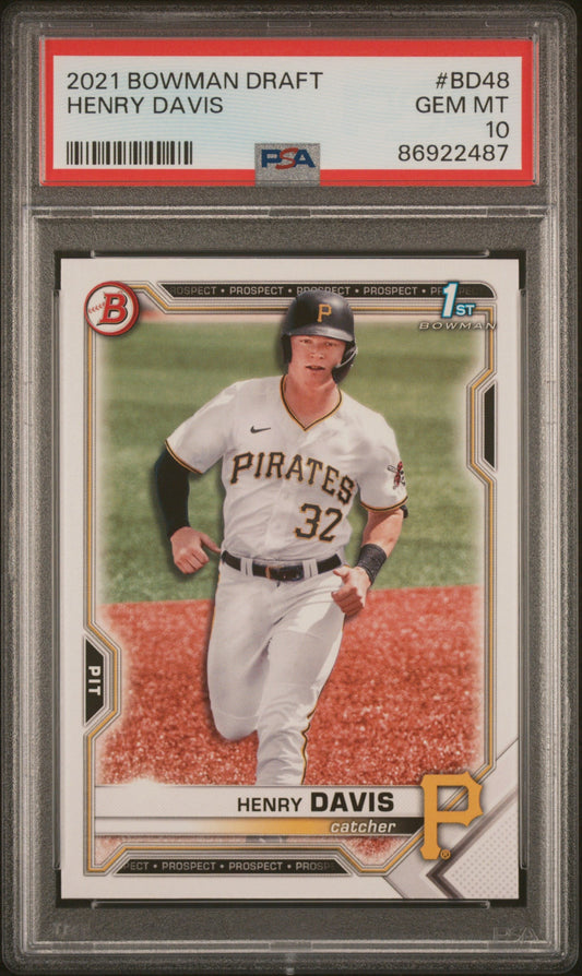 Graded 2021 Topps Bowman Draft Henry Davis #BD48 Rookie RC Baseball Card PSA 10 Gem Mint