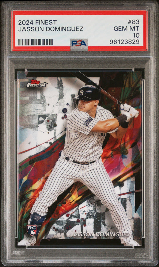 Graded 2024 Topps Finest Jasson Dominguez #83 Rookie RC Baseball Card PSA 10 Gem Mint