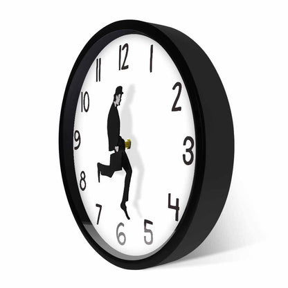 Wall Clock Silly Walk Wall Clock Comedy Creative Artwork Sweep Seconds Silent Funny Modern Silent Wall Watch Clock for Living Room Decor  Comedian Home Decor Novelty Wall Watch Funny Walking Silent Mute Clock