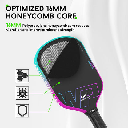 Neon Pickleball Paddle with Premium Carbon Fiber & Honeycomb Core