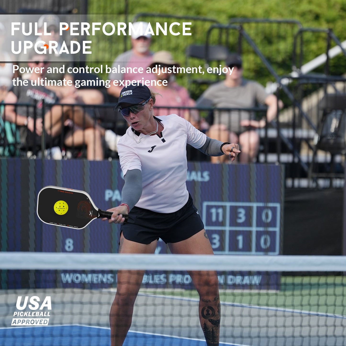 Keystone White Pickleball Paddle – 16mm Honeycomb Core