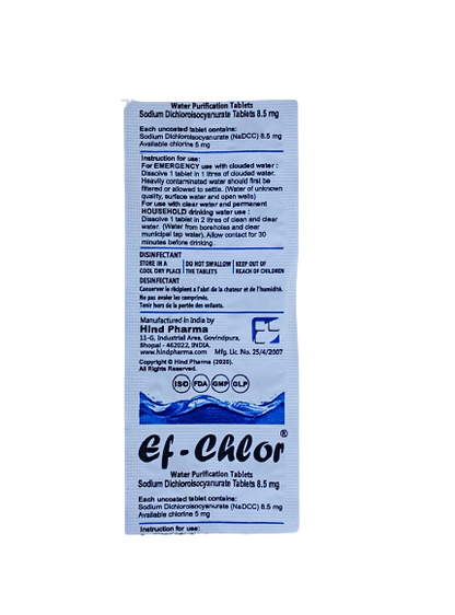 Water Purification Tablet Strips - 10 Tablets Each for Emergency Water Treatment