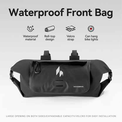 RideMate 100% Waterproof Bike Handlebar Bag 8L Double-sided Opening Expanded Capacity