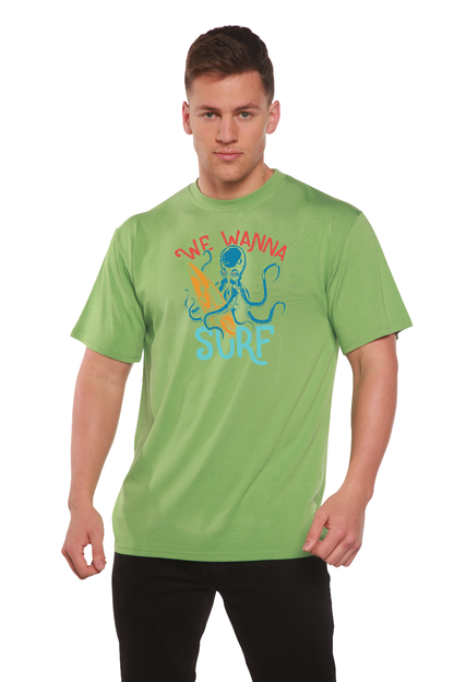 We Wanna Surf Men's Bamboo Viscose/Organic Cotton Short Sleeve Graphic T-Shirt