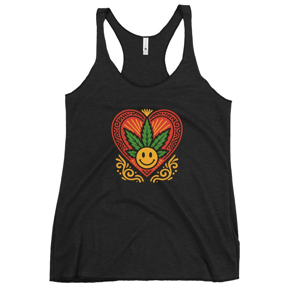Weed Heart Design Women's Racerback Tank