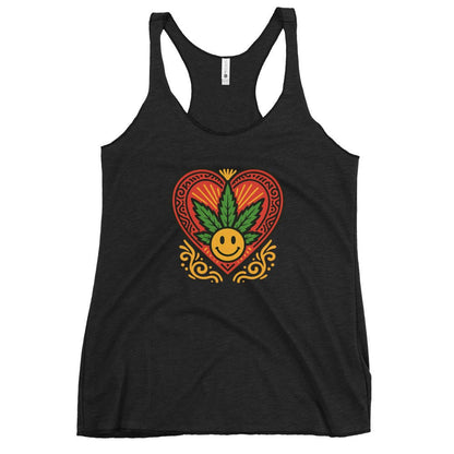 Weed Heart Design Women's Racerback Tank