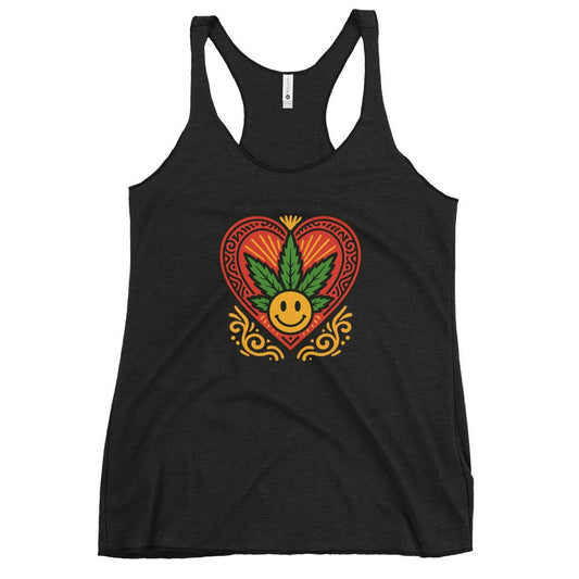 Weed Heart Design Women's Racerback Tank
