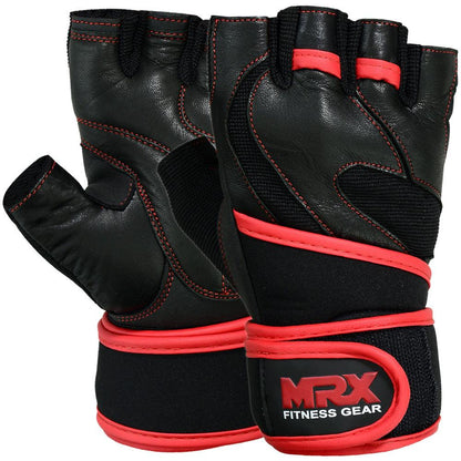 Mrx Weight Lifting Leather Gloves With Long Wrist Strap - Triathlete Store
