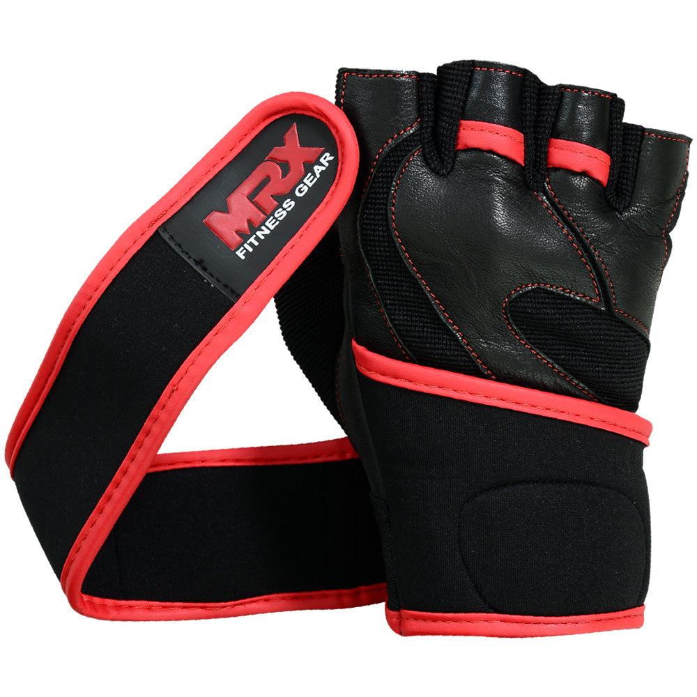 Mrx Weight Lifting Leather Gloves With Long Wrist Strap - Triathlete Store
