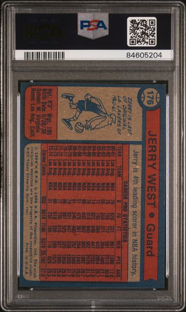 Graded 1974 Topps Jerry West #176 Basketball Card PSA 6 EX-MT