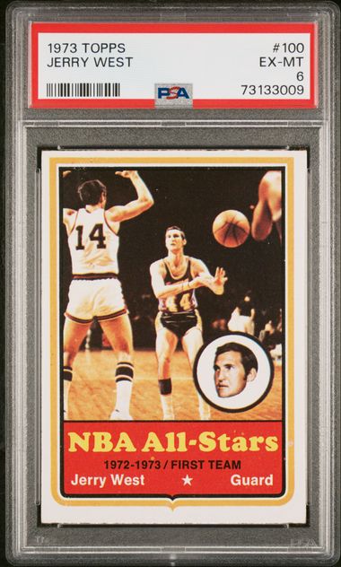Graded 1973 Topps Jerry West #100 Basketball Card PSA 6 EX-MT