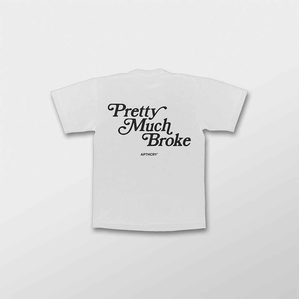 Pretty Much Broke® Puff Print Tee - White