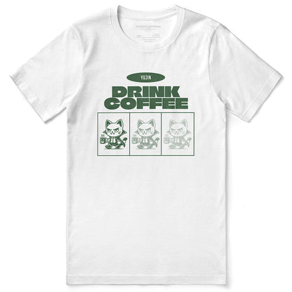 Drink Coffee Cat T-Shirt