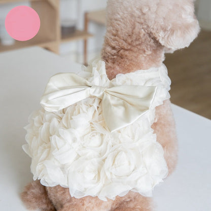 Dog dress rose big bow 2 colors