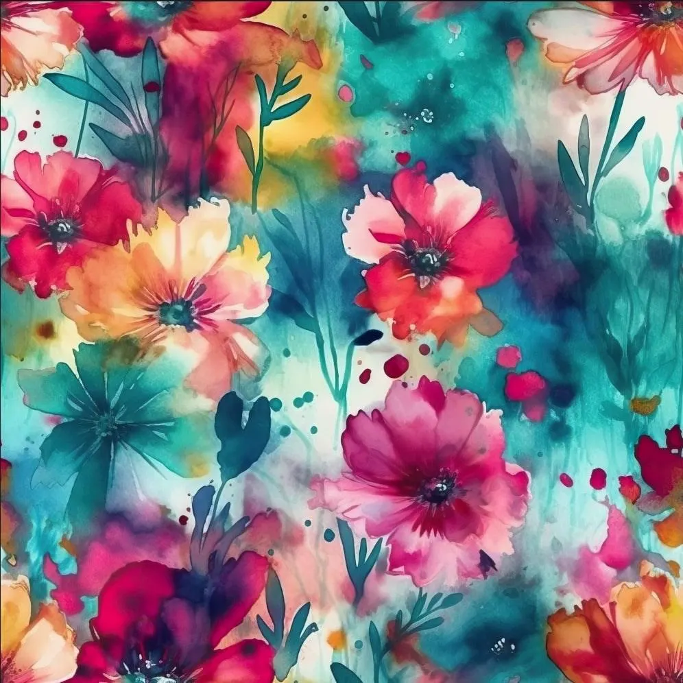 Watercolor Wildflower Leggings with Pockets