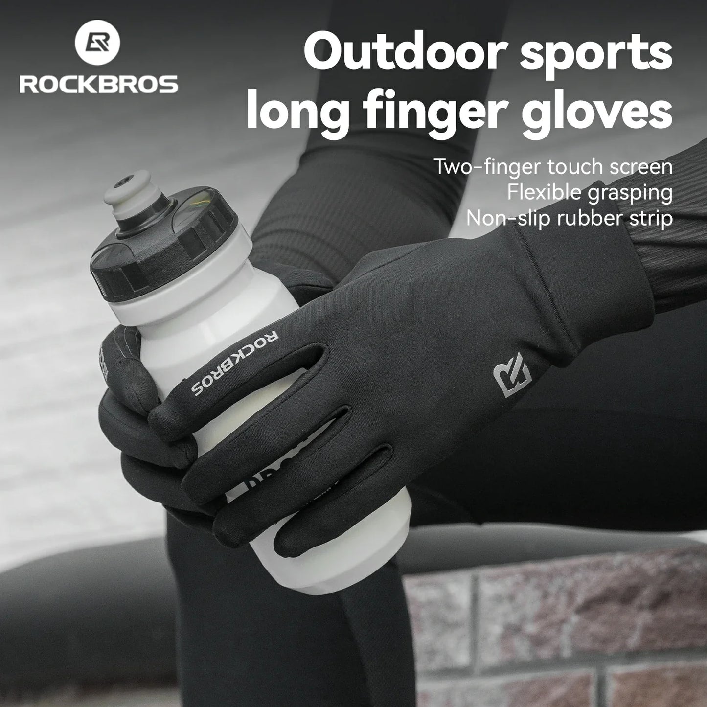 Winter Cycling Gloves Windproof Touch Screen Non-Slip Fleece Lined