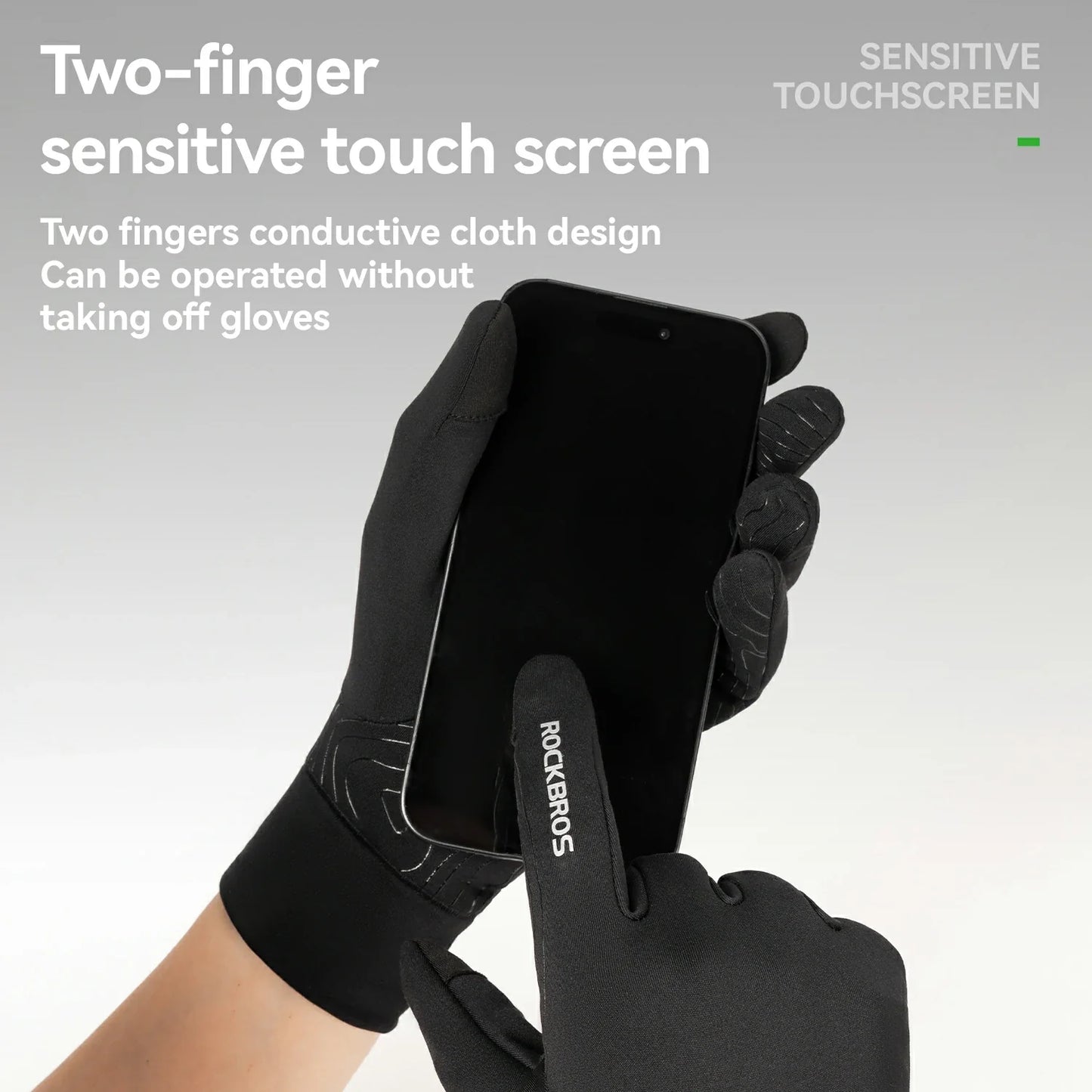Winter Cycling Gloves Windproof Touch Screen Non-Slip Fleece Lined