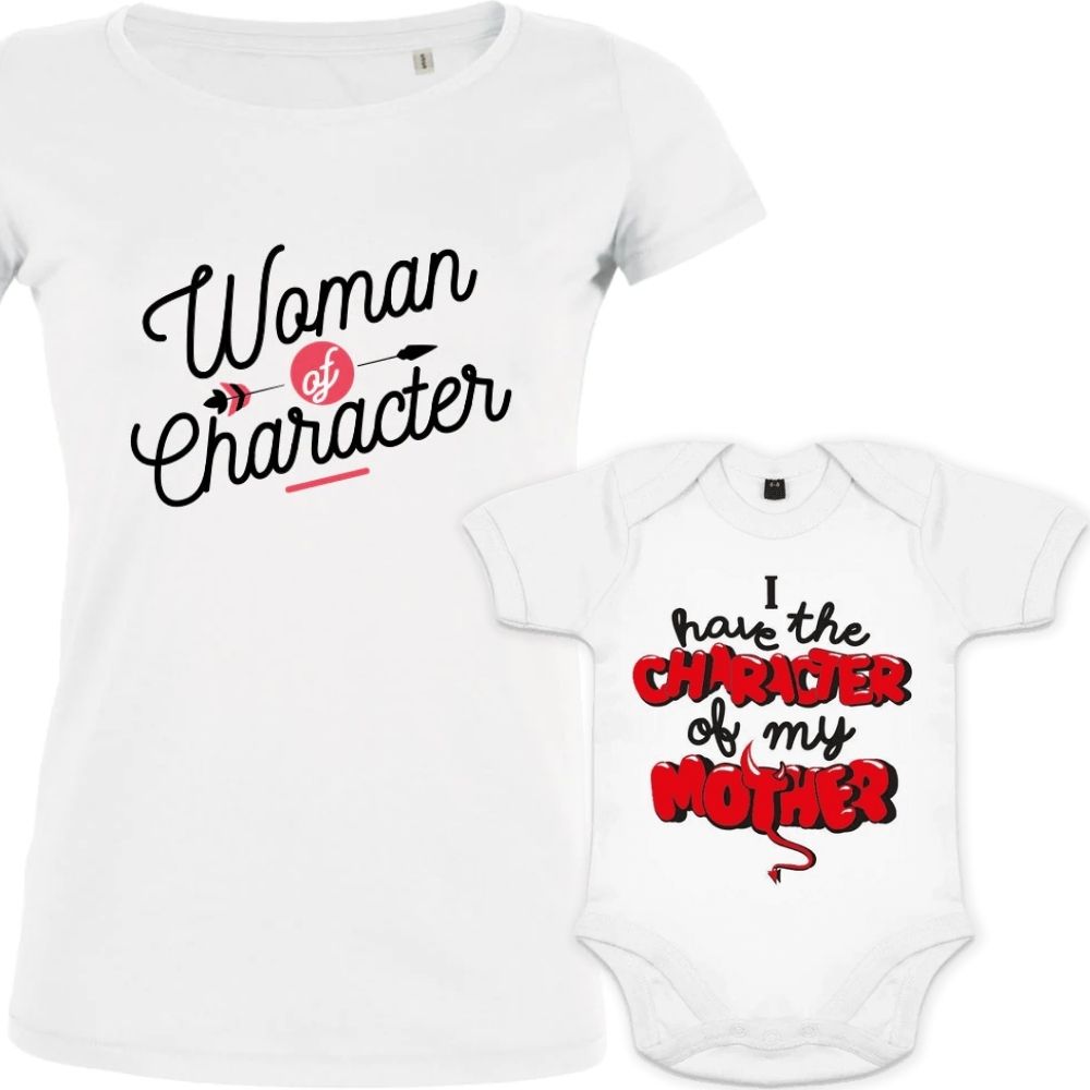 Character of a Strong Mom and Child Organic Cotton Family Set (Set of 2)