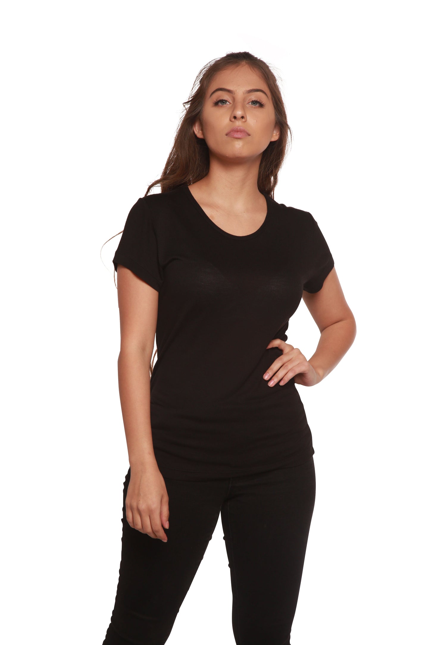 Women's 100% Bamboo Viscose Scoop Neck Short Sleeve T-Shirt
