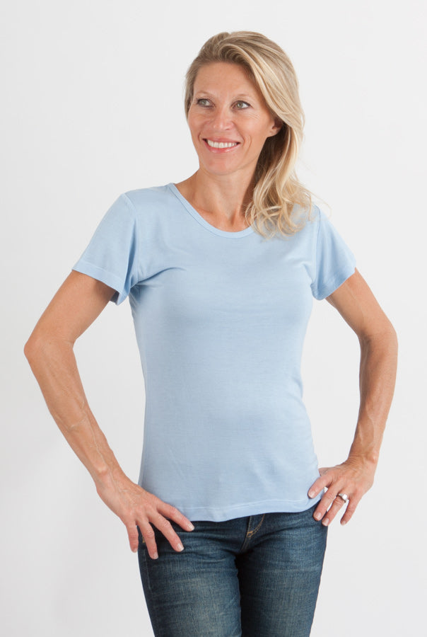 Women's 100% Bamboo Viscose Scoop Neck Short Sleeve T-Shirt