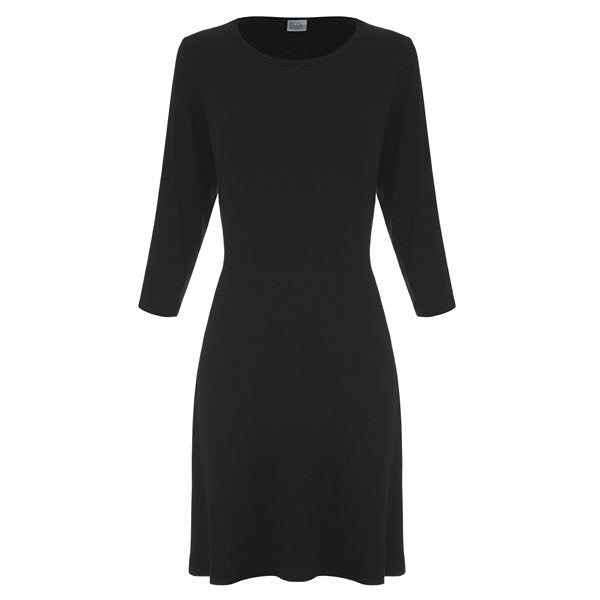 Women's A-Line Bamboo Viscose Dress in Black