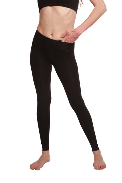 Women's Bamboo/Cotton Full Length Legging in Black