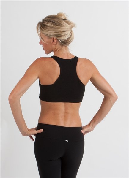 New Women's Bamboo Padded Sports Bra in Black