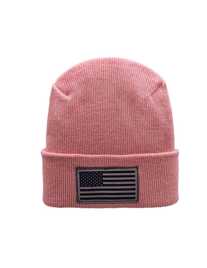 American Flag Beanie - H-Stitch Circular Knit Cuffed Beanie - Patented Design and Made in USA