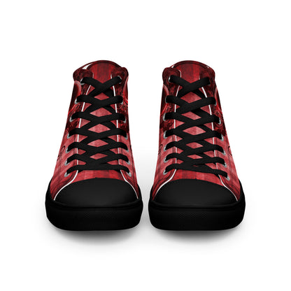 Gothic Skull and Heart Women’s High Top Canvas Shoes