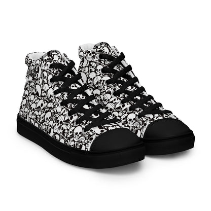 Skull and Bones Ossuary Women’s High Top Canvas Shoes
